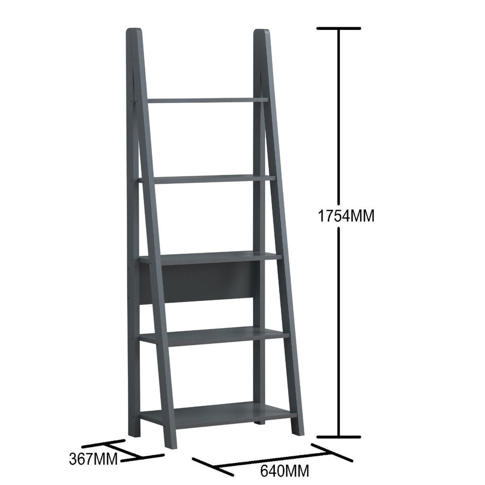 5 Tier Ladder Shelving Storage Shelves  Bookcase Unit