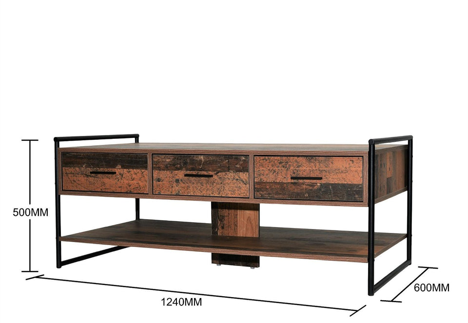 ABBEY COFFEE TABLE WITH 3 DRAWERS