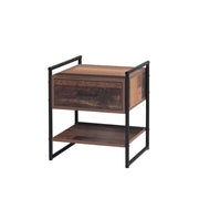 Modern Rustic Nightstand Bedside Table with 1 Drawer and Shelf – Ideal for Lamps and Storage