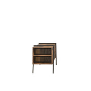 Modern rustic Lavish Kitchen Isle TV stand with 2 drawers and 4 open shelves for living room storage and entertainment.