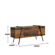 Rustic modern TV stand cabinet with 2 drawers and 4 shelves, Lavish Kitchen Isle TV unit for living room decor.