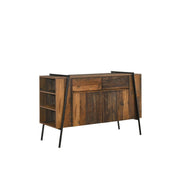 Rustic Lavish Kitchen Isle sideboard cabinet with two doors, two drawers, and open storage for living or dining rooms.