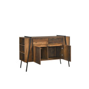 Rustic Lavish Kitchen Isle sideboard cabinet with 2 doors, 2 drawers, and open storage for living and dining rooms.