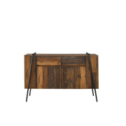 Rustic Lavish Kitchen Isle sideboard cabinet with 2 doors, 2 drawers, and open storage for living or dining rooms.