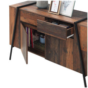 Rustic Lavish Kitchen Isle sideboard cabinet with 2 doors, 2 drawers, and open storage for living or dining room decor.