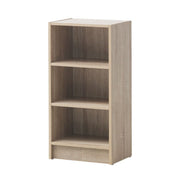 Small Sonoma Oak Bookcase – 3 Adjustable Shelves for Storage - Lavish Kitchen Isle