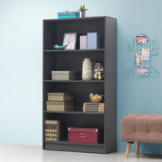 Modern Design Tall Bookcase 4 Tier Adjustable Shelves Unit. - Lavish Kitchen Isle