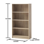 Modern Design Tall Bookcase 4 Tier Adjustable Shelves Unit. - Lavish Kitchen Isle