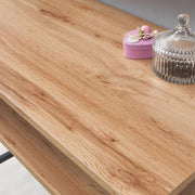 Modern Wotan Oak dressing table with mirror, stylish makeup vanity for bedrooms, by Lavish Kitchen Isle.