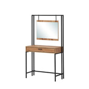 Modern Wotan Oak dressing table with mirror, stylish makeup vanity for bedrooms, by Lavish Kitchen Isle