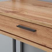 Modern Wotan Oak dressing table with mirror, stylish makeup vanity for bedrooms, by Lavish Kitchen Isle.