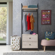 Open Wardrobe with 2 Drawers  2 Shelves – Wardrobe Storage with Hanging Space and Shelving - Lavish Kitchen Isle
