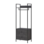 Open Wardrobe with 2 Drawers  2 Shelves – Wardrobe Storage with Hanging Space and Shelving - Lavish Kitchen Isle