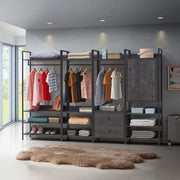 Open Wardrobe with 2 Drawers  2 Shelves – Wardrobe Storage with Hanging Space and Shelving - Lavish Kitchen Isle
