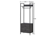 Open Wardrobe with 2 Drawers  2 Shelves – Wardrobe Storage with Hanging Space and Shelving - Lavish Kitchen Isle