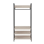 Open Wardrobe with 4 Shelves Wardrobe Storage with Hanging Rail and Shelving Small Space - Lavish Kitchen Isle