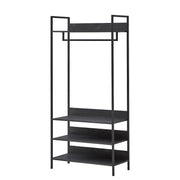 Open Wardrobe with 4 Shelves Wardrobe Storage with Hanging Rail and Shelving Small Space - Lavish Kitchen Isle