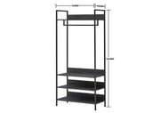 Open Wardrobe with 4 Shelves Wardrobe Storage with Hanging Rail and Shelving Small Space - Lavish Kitchen Isle