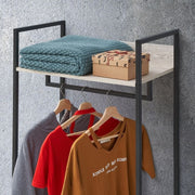 Open Wardrobe with 4 Shelves Wardrobe Storage with Hanging Rail for Small Space Solutions - Lavish Kitchen Isle