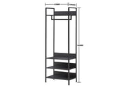 Open Wardrobe with 4 Shelves Wardrobe Storage with Hanging Rail for Small Space Solutions - Lavish Kitchen Isle