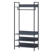 Open Wardrobe with 4 Shelves Wardrobe Storage with Hanging Rail and Shelving Small Space - Lavish Kitchen Isle