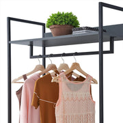 Open Wardrobe with 4 Shelves Wardrobe Storage with Hanging Rail and Shelving Small Space - Lavish Kitchen Isle