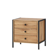 Modern Dark Grey Nightstand with 3 Drawers Stylish Bedside Table for Contemporary Homes - Lavish Kitchen Isle