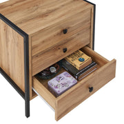 Modern Dark Grey Nightstand with 3 Drawers Stylish Bedside Table for Contemporary Homes - Lavish Kitchen Isle