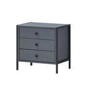 Modern Dark Grey Nightstand with 3 Drawers Stylish Bedside Table for Contemporary Homes - Lavish Kitchen Isle