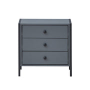Modern Dark Grey Nightstand with 3 Drawers Stylish Bedside Table for Contemporary Homes - Lavish Kitchen Isle