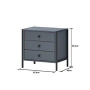 Modern Dark Grey Nightstand with 3 Drawers Stylish Bedside Table for Contemporary Homes - Lavish Kitchen Isle