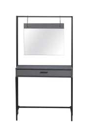 Elegant Lavish Kitchen Isle dressing table with mirror, modern makeup desk for stylish bedrooms, featuring sleek design and ample surface space.