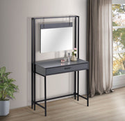 Modern Lavish Kitchen Isle dressing table with mirror, featuring a sleek design for elegant bedroom makeup and grooming.