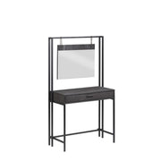 Lavish Kitchen Isle stylish dressing table with mirror, modern makeup desk for elegant bedrooms, featuring a sleek design and mirror.