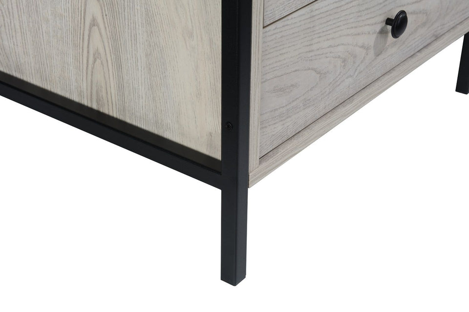 Modern Ash Oak Nightstand with 3 Drawers Stylish Bedside Table for Contemporary Bedrooms