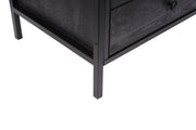 Modern Black Nightstand with 3 Drawers Stylish Bedside Table for Contemporary Bedrooms