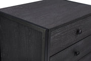 Modern Black Nightstand with 3 Drawers Stylish Bedside Table for Contemporary Bedrooms