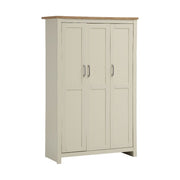 Lavish Kitchen Isle Ite 3-piece bedroom set with cream and oak finish, includes wardrobe, chest of drawers, and bedside table.