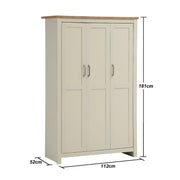Lavish Kitchen Isle Ite 3-piece bedroom set with cream and oak finish, including wardrobe, chests of drawers, and bedside table.