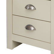 Lavish Kitchen Isle Ite 3-piece bedroom set with cream and oak finish, includes wardrobe, chest of drawers, and bedside table.