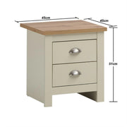 Lavish Kitchen Isle Ite 3-piece bedroom set with cream and oak effect wardrobe, chest of drawers, and bedside table.