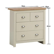 Lavish Kitchen Isle Ite 3-piece bedroom set with cream and oak finish, includes wardrobe, chests of drawers, and bedside table.