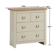 Lavish Kitchen Isle Ite cream 4-drawer chest of bedroom furniture with spacious storage drawers and sleek design