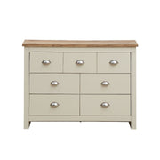 Lavish Kitchen Isle Ite 3-piece bedroom set with cream and oak finish, includes wardrobe, chest of drawers, and bedside table.