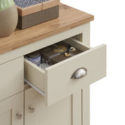 Sideboard Cabinet with 2 Doors and 2 Solid Drawers Storage Buffet Unit for Living and Dining Room Furniture in Cream - Lavish Kitchen Isle