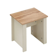 Hearth Cream Dressing Table with 3 Drawers – Elegant Bedroom Vanity with Oak-Effect Top - Lavish Kitchen Isle