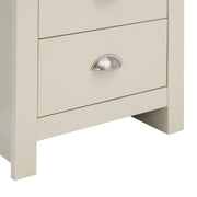 Hearth Cream Dressing Table with 3 Drawers – Elegant Bedroom Vanity with Oak-Effect Top - Lavish Kitchen Isle