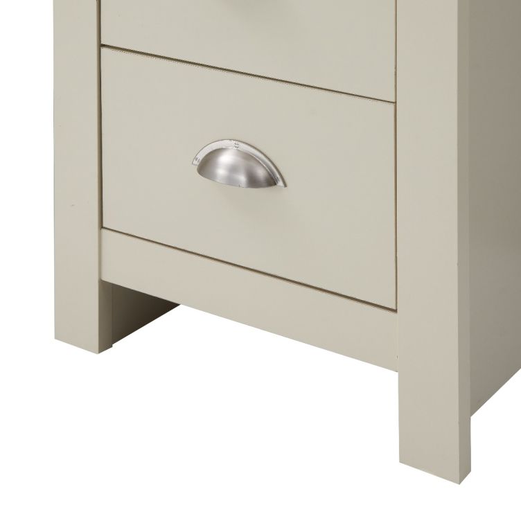 Hearth Cream Dressing Table with 3 Drawers - Bedroom Furniture with Cascading Oak Top