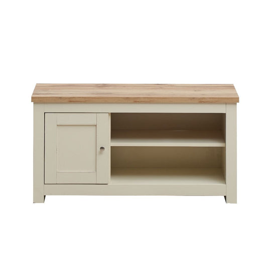 Cream and Oak Effect TV Stand Cabinet