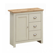 Sideboard Cabinet with 1 Door and 3 Solid Drawers Storage Buffet Unit for Living and Dining Room Furniture in Cream - Lavish Kitchen Isle